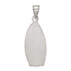 Sterling Silver 925 Religious Teardrop Pendant with Polished Anti-Tarnish Finish