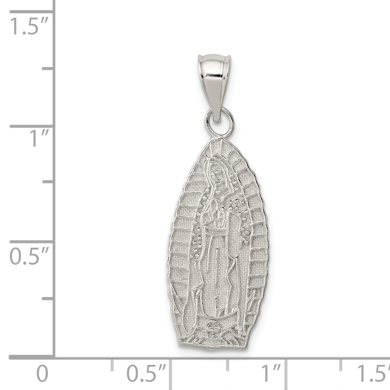 Sterling Silver 925 Religious Teardrop Pendant with Polished Anti-Tarnish Finish