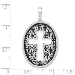 Antiqued Sterling Silver Cross Pendant Unisex Vintage Charm