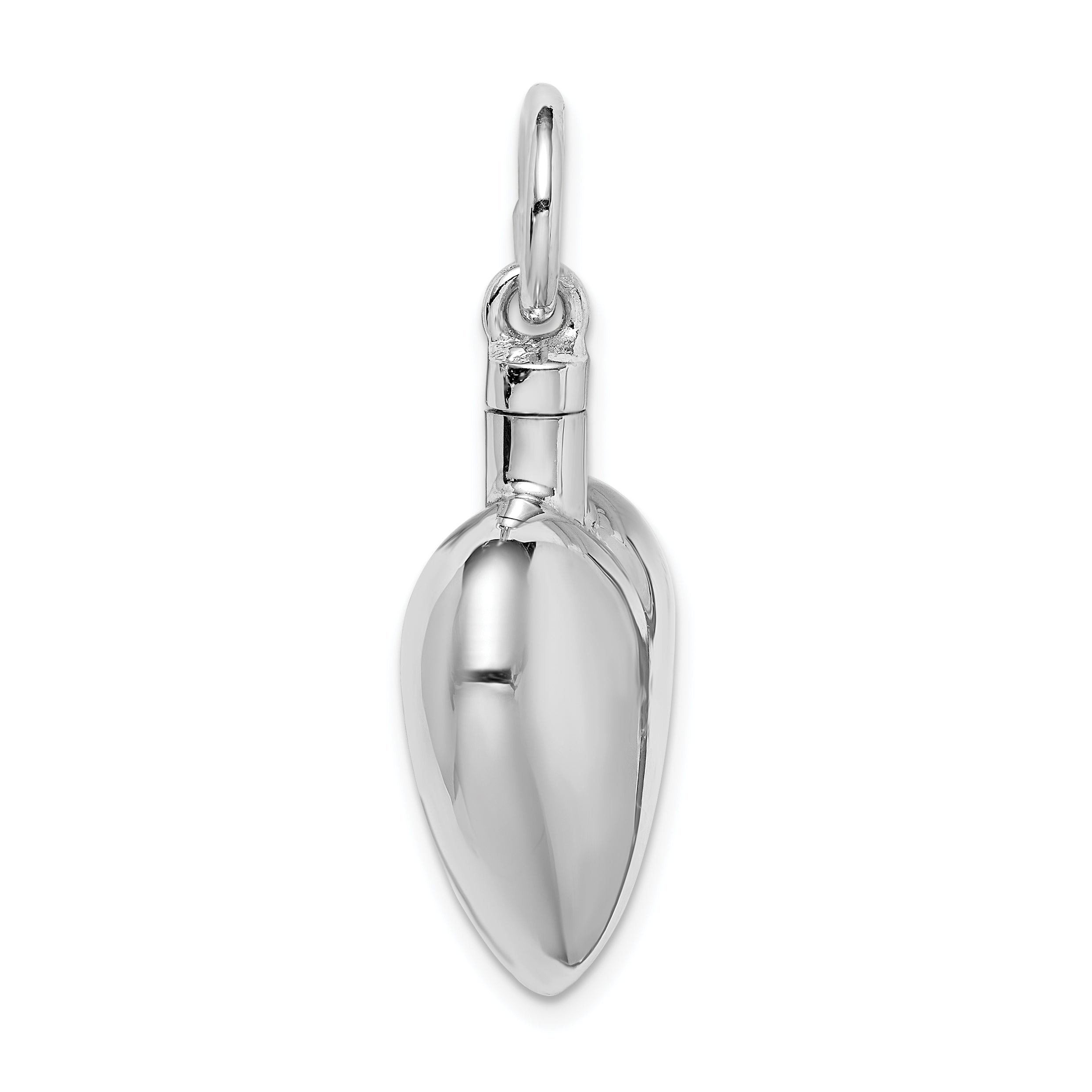 Sterling Silver Rhodium-plated Polished Heart Ash Holder Pendant