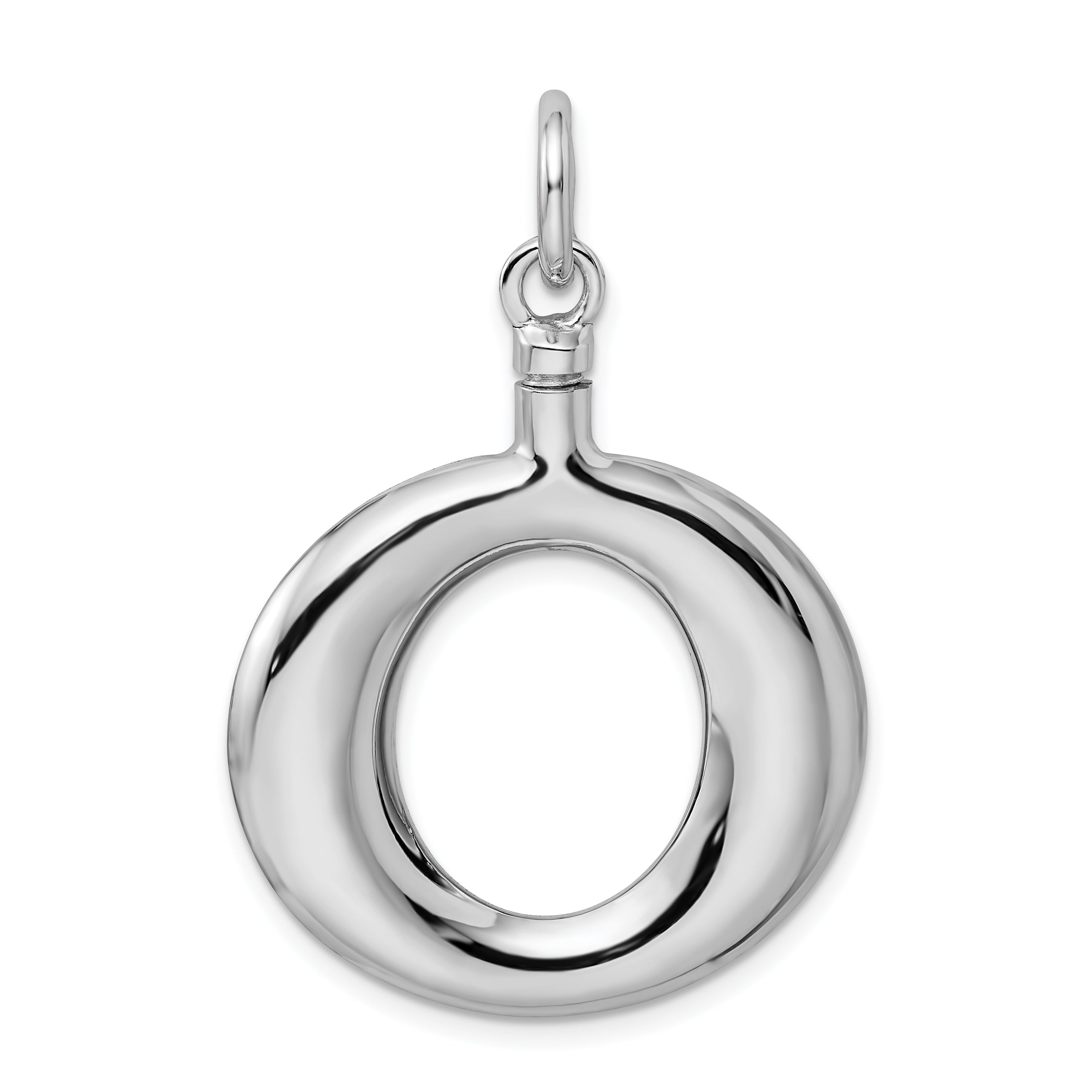 Sterling Silver 925 Ash Holder Pendant with Polished Rhodium Finish