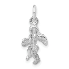 Sterling Silver Polished Angel Playing Harp Pendant