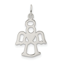 Sterling Silver Polished Angel w/ Heart Charm