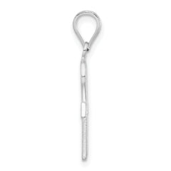 Sterling Silver Polished Mi Bautizo Ribbon Pendant