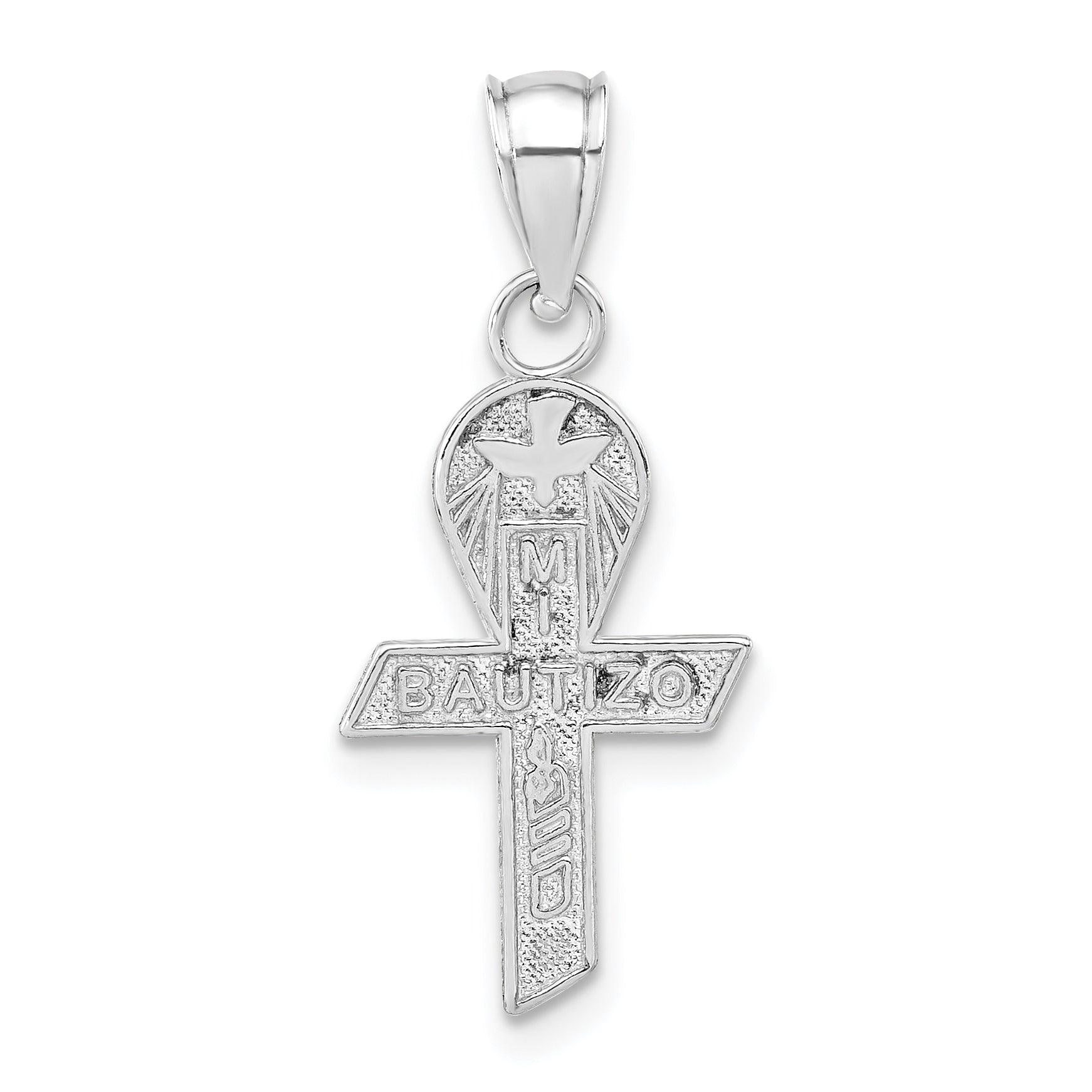 Sterling Silver Polished Mi Primera Communion Mini Ribbon Pendant