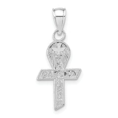 Sterling Silver Polished Mi Primera Communion Mini Ribbon Pendant