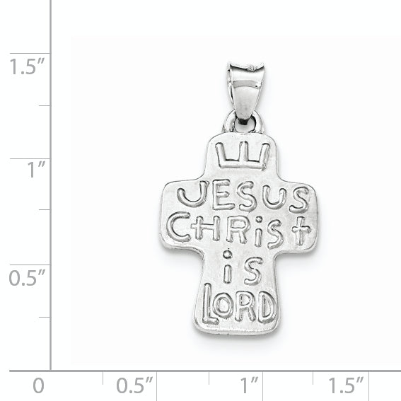 Sterling Silver 925 Cross Pendant with Textured Brushed Finish