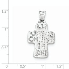 Sterling Silver 925 Cross Pendant with Textured Brushed Finish