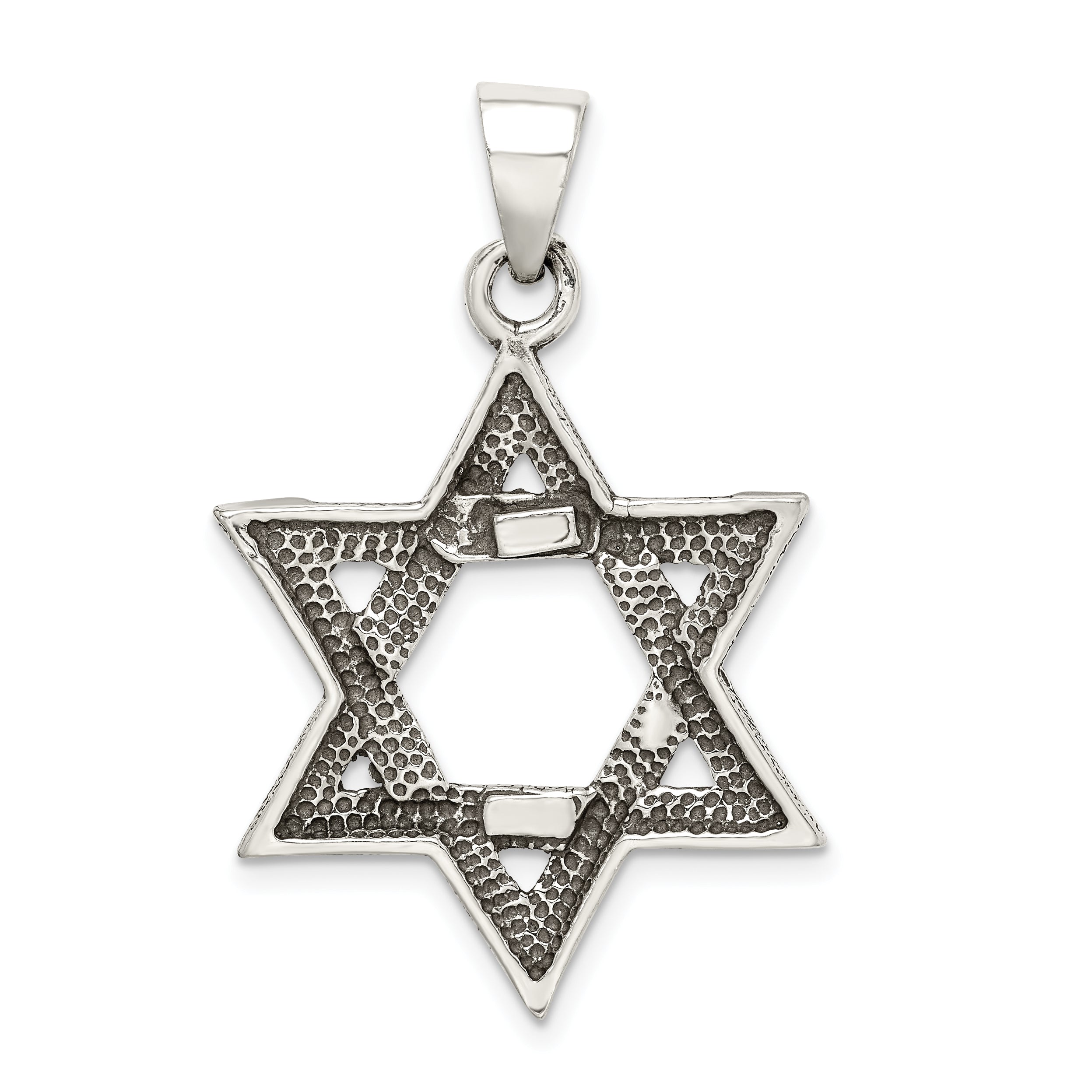 Sophia Jewelers Sterling Silver Star of David Antiqued Pendant