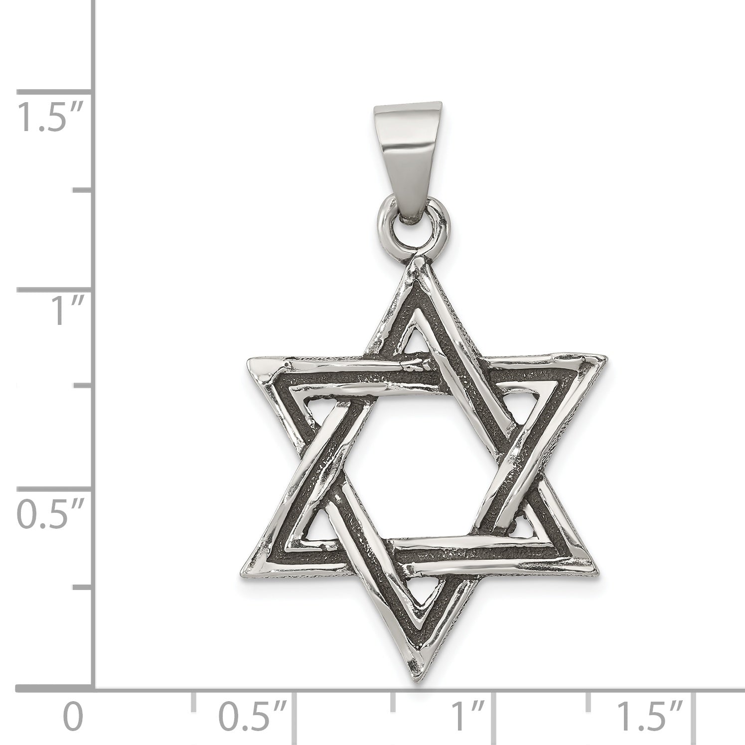 Sophia Jewelers Sterling Silver Star of David Antiqued Pendant