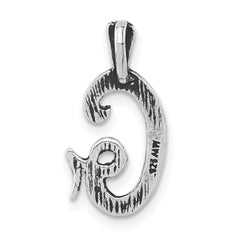 Sterling Silver Antiqued & Textured Letter G Chain Slide