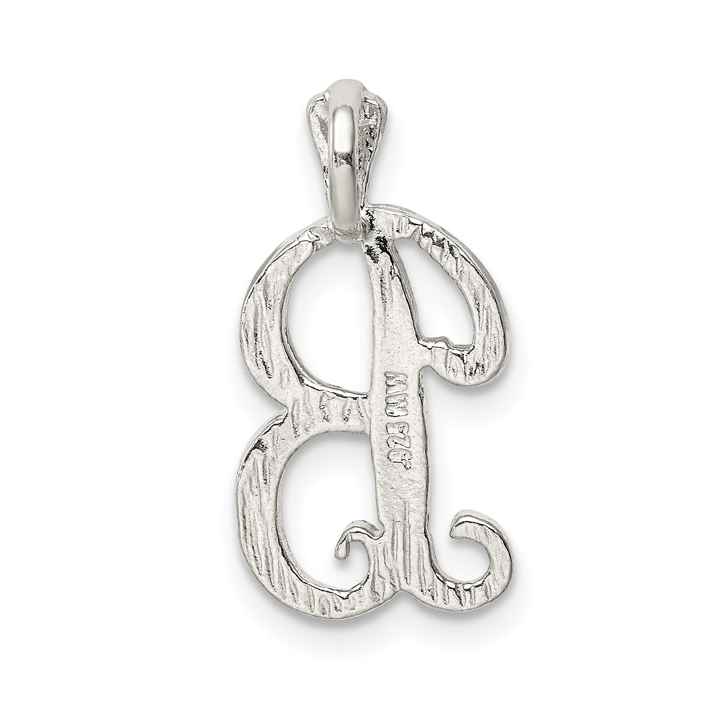 Sterling Silver Polished & Textured Letter B Chain Slide