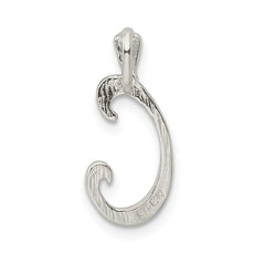 Sterling Silver Polished & Textured Letter C Chain Slide