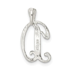 Sterling Silver Polished & Textured Letter D Chain Slide