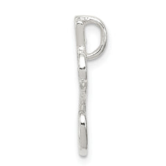 Sterling Silver Polished & Textured Letter E Chain Slide