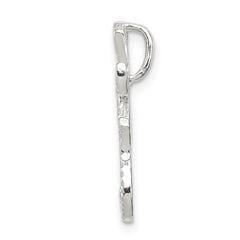 Sterling Silver Polished & Textured Letter F Chain Slide