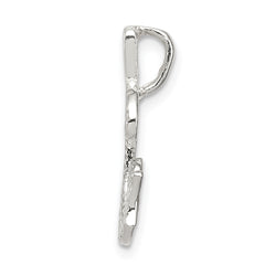 Sterling Silver Polished & Textured Letter G Chain Slide