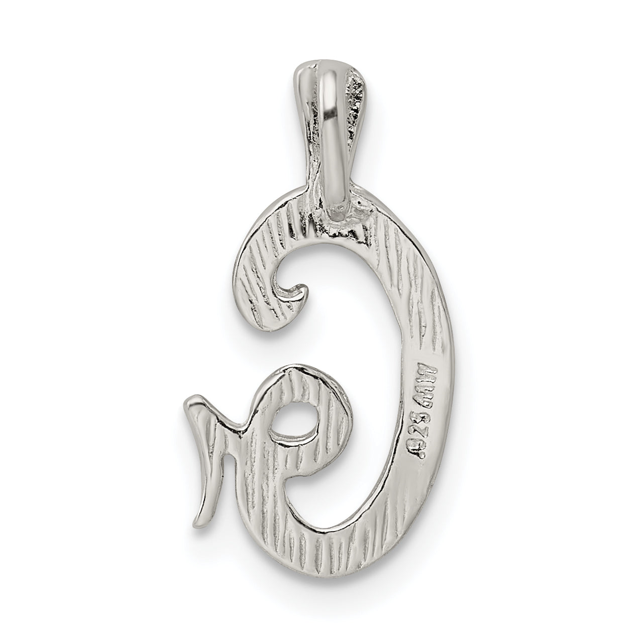 Sterling Silver Polished & Textured Letter G Chain Slide