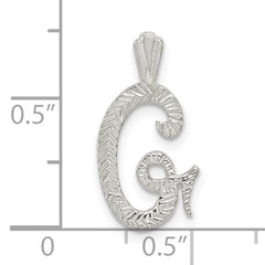 Sterling Silver Polished & Textured Letter G Chain Slide