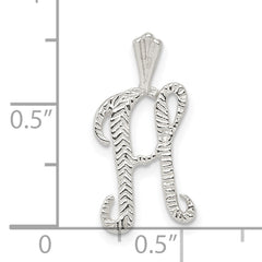 Sterling Silver Polished & Textured Letter H Chain Slide