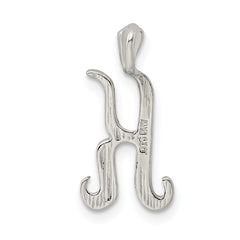 Sterling Silver Polished & Textured Letter K Chain Slide