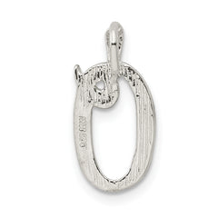 Sterling Silver Polished & Textured Letter O Chain Slide