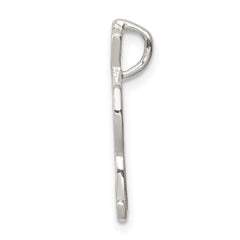 Sterling Silver Polished & Textured Letter R Chain Slide