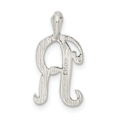 Sterling Silver Polished & Textured Letter R Chain Slide