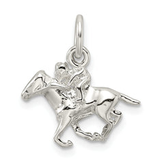 Sterling Silver Horse With Rider Charm