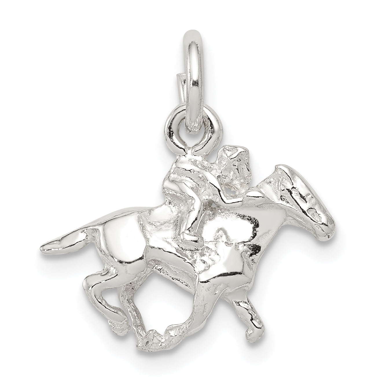 Sterling Silver Horse w/Rider Charm