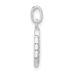 925 Sterling Silver CZ Key Lock Charm Pendant with Polished Elegant Finish