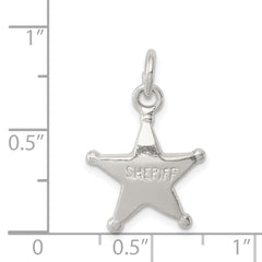 Sterling Silver 925 Sheriff Badge Charm with Polished Anti-Tarnish Finish