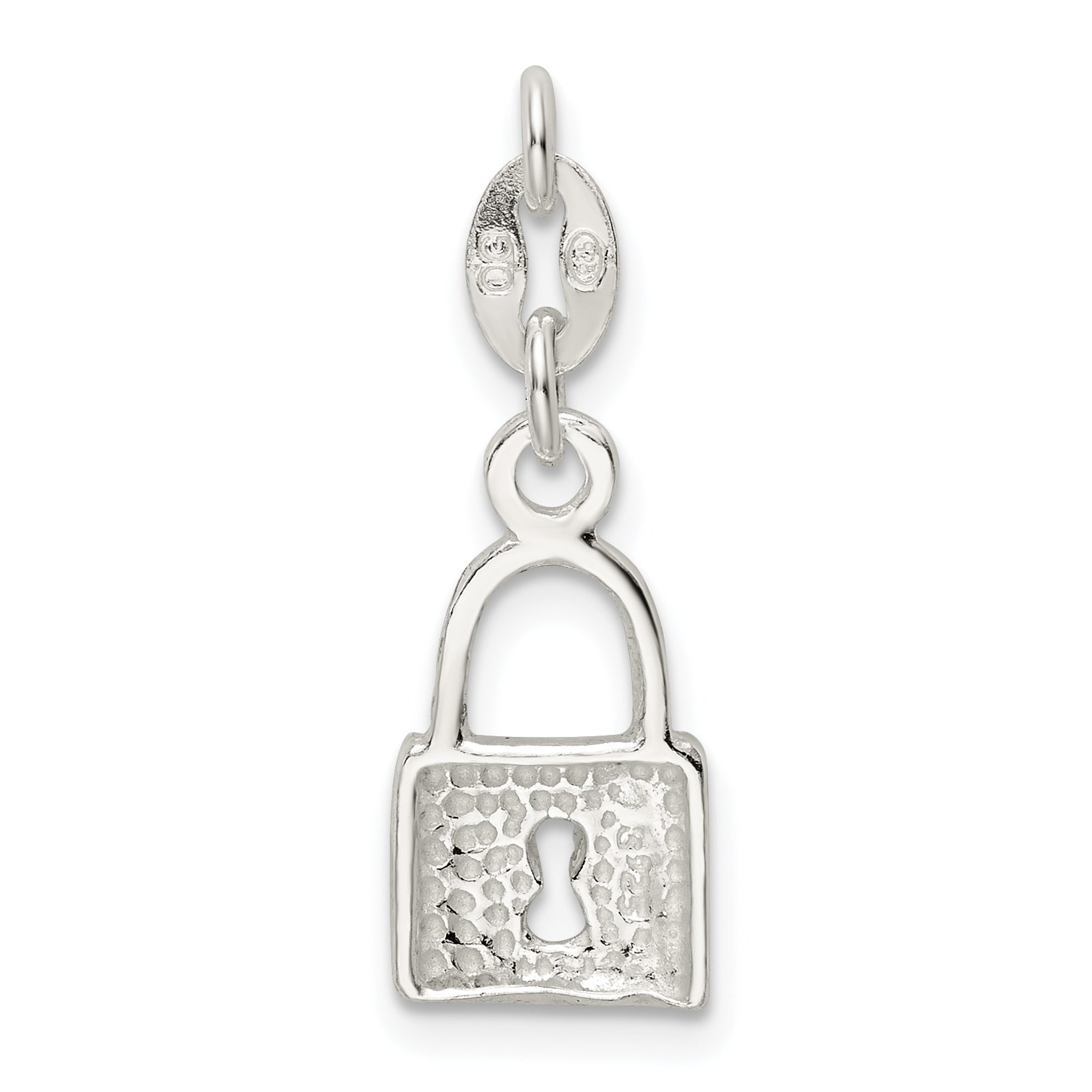 Sophia Jewelers Sterling Silver 925 Polished Lock & Key Charm