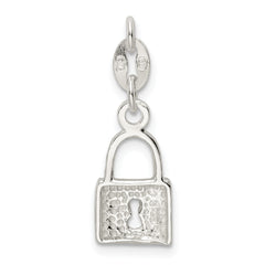 Sophia Jewelers Sterling Silver 925 Polished Lock & Key Charm