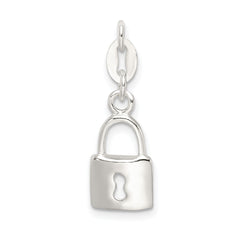 Sterling Silver Polished Lock & Key Charm