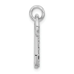 Sterling Silver 925 Key Pendant with Crystal Rhodium-Plated Elegance