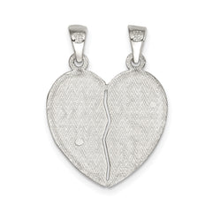 Sterling Silver Polished Best Friends Break Apart Heart Pendant