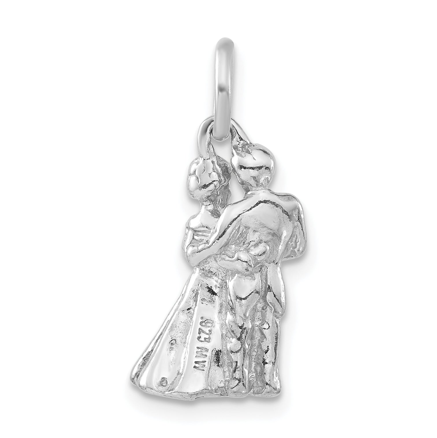 Sterling Silver Polished Man & Woman Embracing Pendant