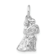 Sterling Silver Polished Man & Woman Embracing Pendant