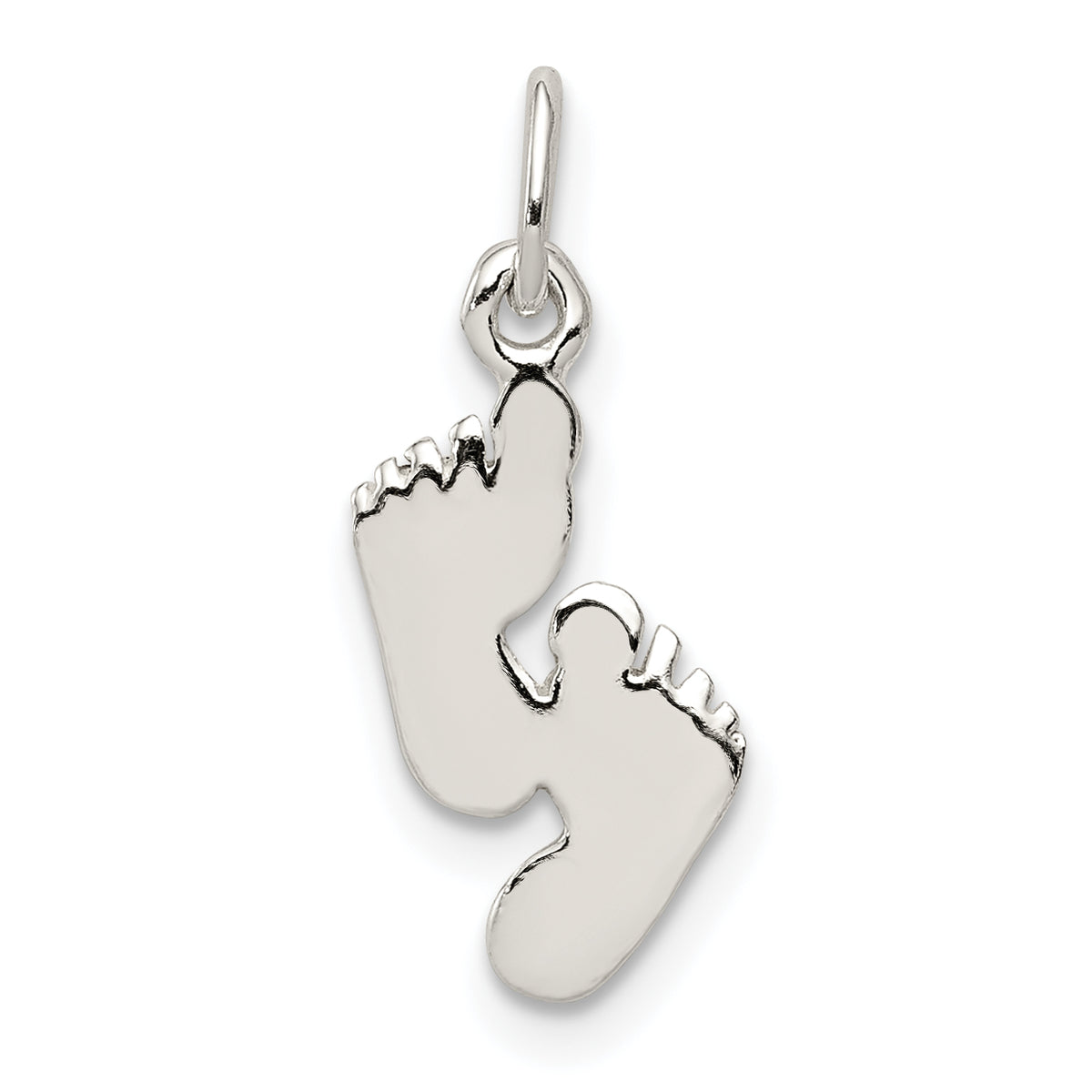 Sterling Silver Polished Feet Pendant