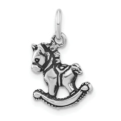 Sterling Silver Antiqued Rocking Horse Pendant