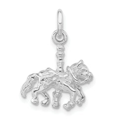 Sterling Silver Polished Carousel Horse Pendant