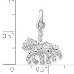 Sterling Silver Polished Carousel Horse Pendant