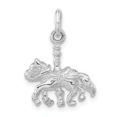 Sterling Silver 3-D Polished Carousel Horse Pendant