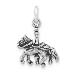 Sterling Silver Antiqued Carousel Horse Pendant