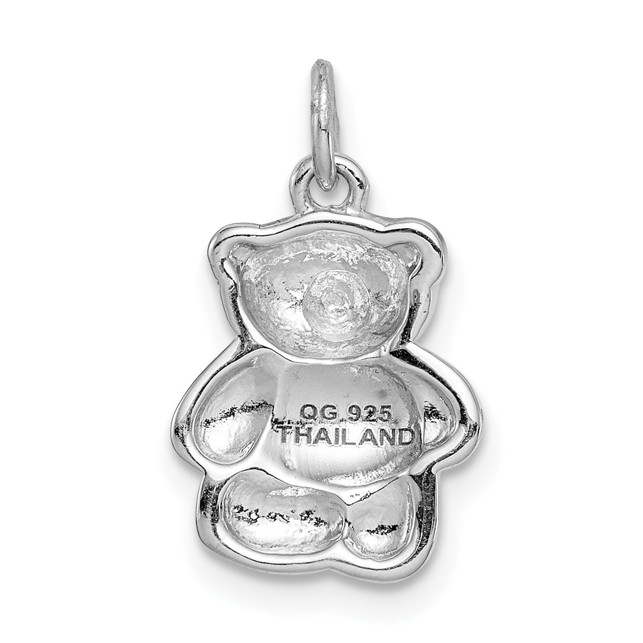 Sterling Silver Rhodium-plated Teddy Bear Pendant