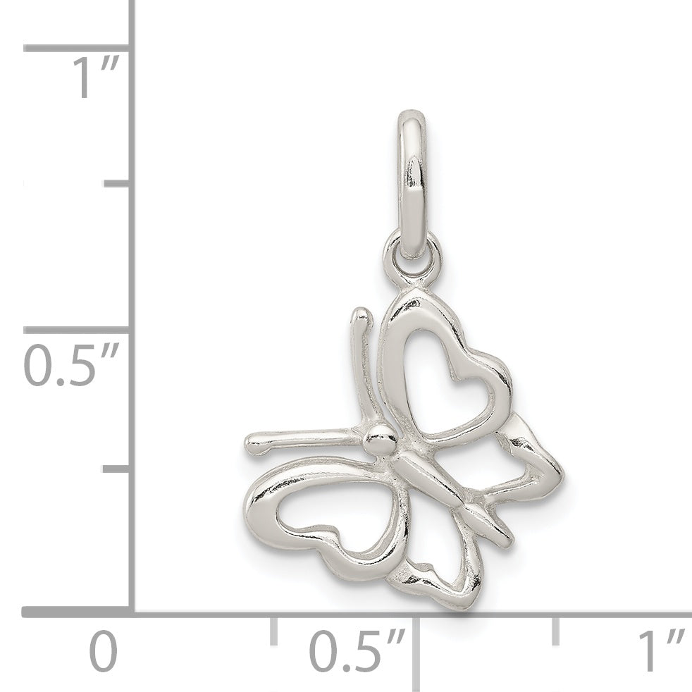 Sterling Silver Polished Butterfly Charm