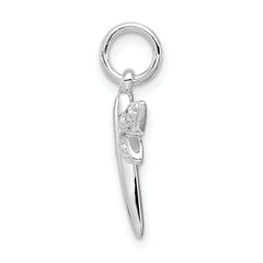 Sterling Silver Rhodium-plated CZ Dragonfly Pendant