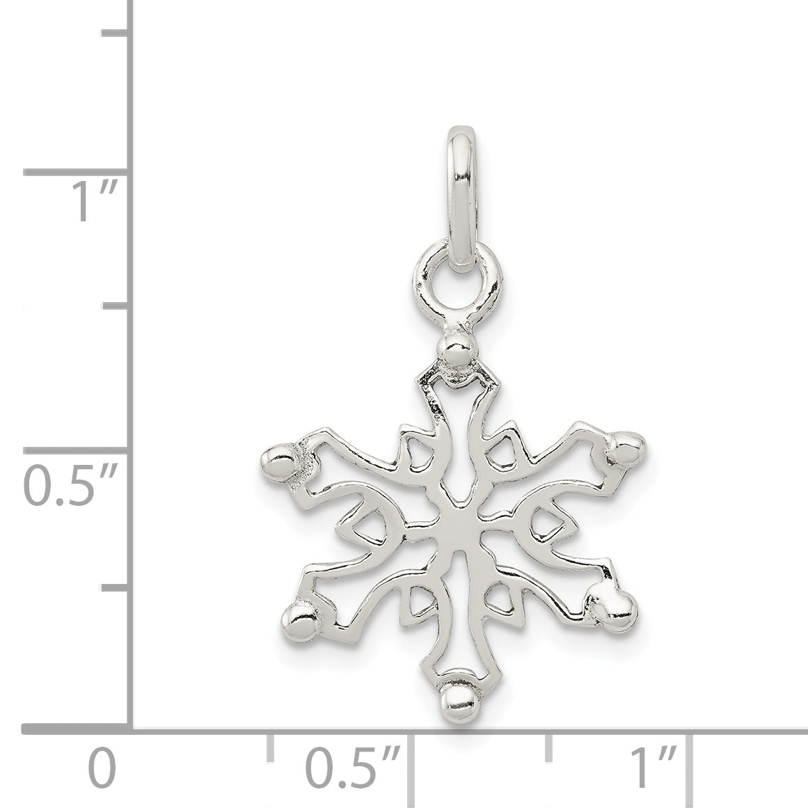 Sterling Silver 925 Snowflake Pendant with Polished Anti-Tarnish Finish