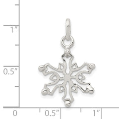 Sterling Silver 925 Snowflake Pendant with Polished Anti-Tarnish Finish